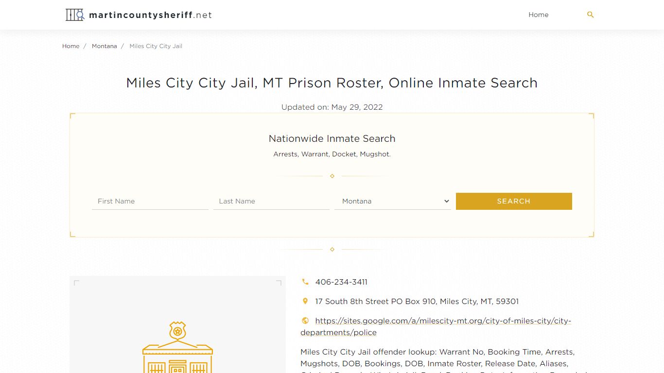 Miles City City Jail, MT Prison Roster, Online Inmate ...